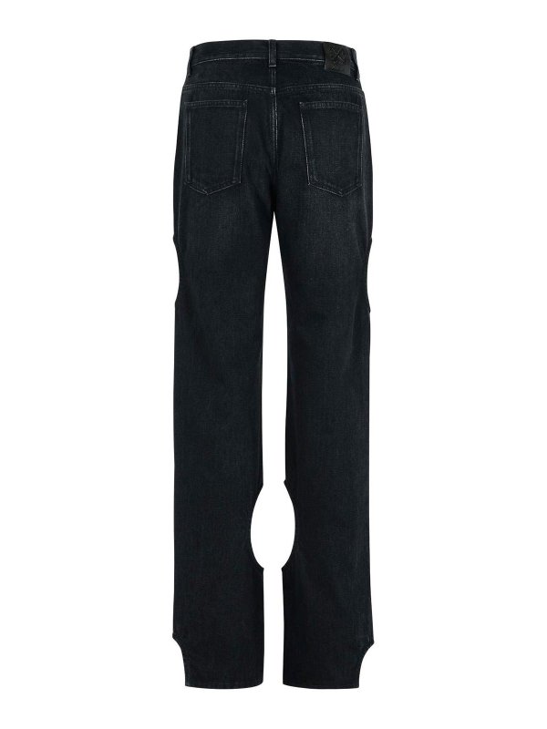 OFF-WHITE: bootcut jeans online - Meteor Black Denim Jeans