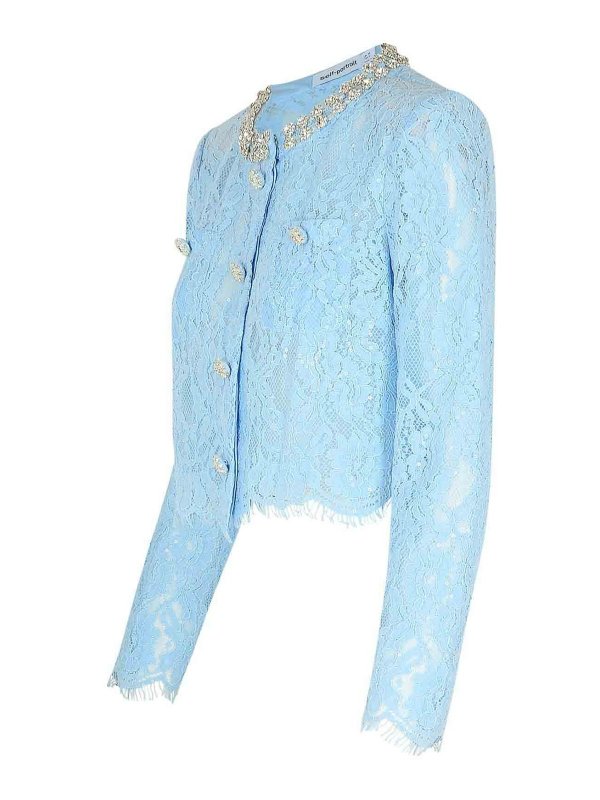 The Best Shops Self Portrait: Cardigans - Cardigan - Bleu Clair