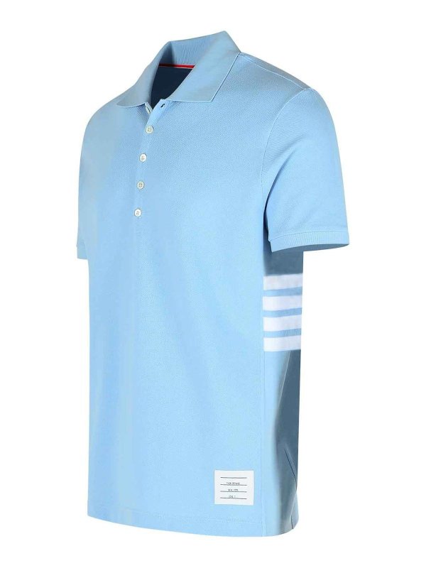 The Best Shops THOM BROWNE: polo - Polo In Cotone Azzurro