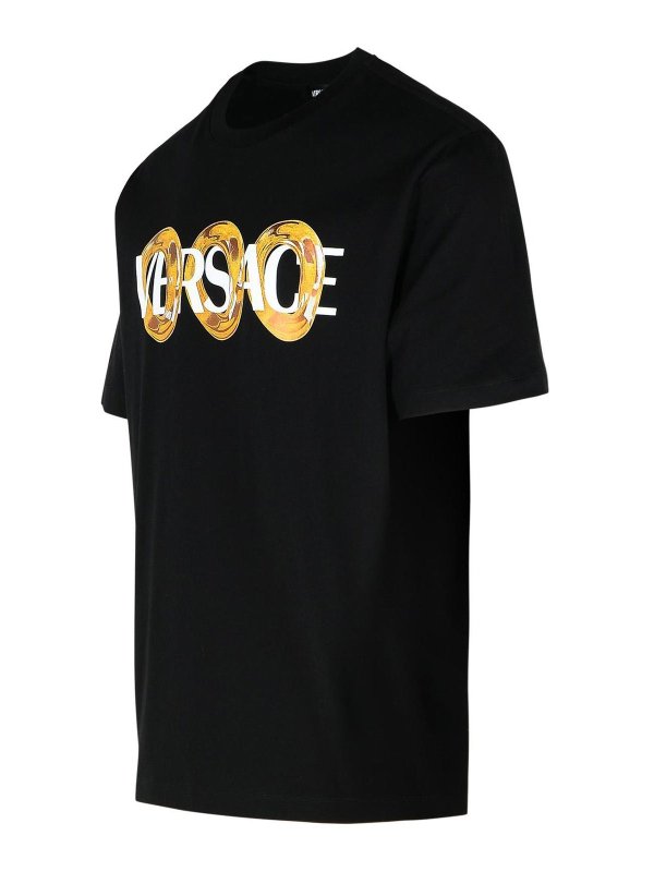 The Best Shops VERSACE: t-shirts - Black Cotton T-Shirt