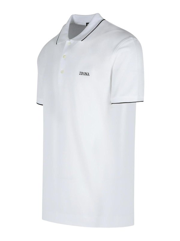 The Best Shops ZEGNA: polo shirts - White Cotton Polo Shirt