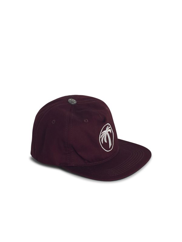 Palm Angels: hats & caps online - Oval Burgundy Cotton Cap