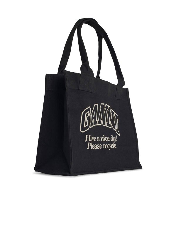 GANNI: shopper online - Shopping facile in tela marrone