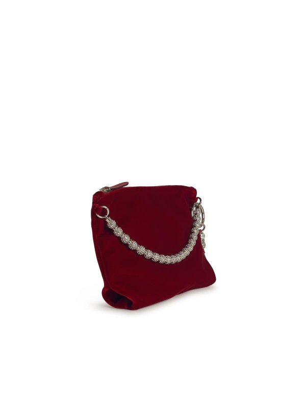 JIMMY CHOO: cross body bags online - Callie Burgundy Velvet Bag