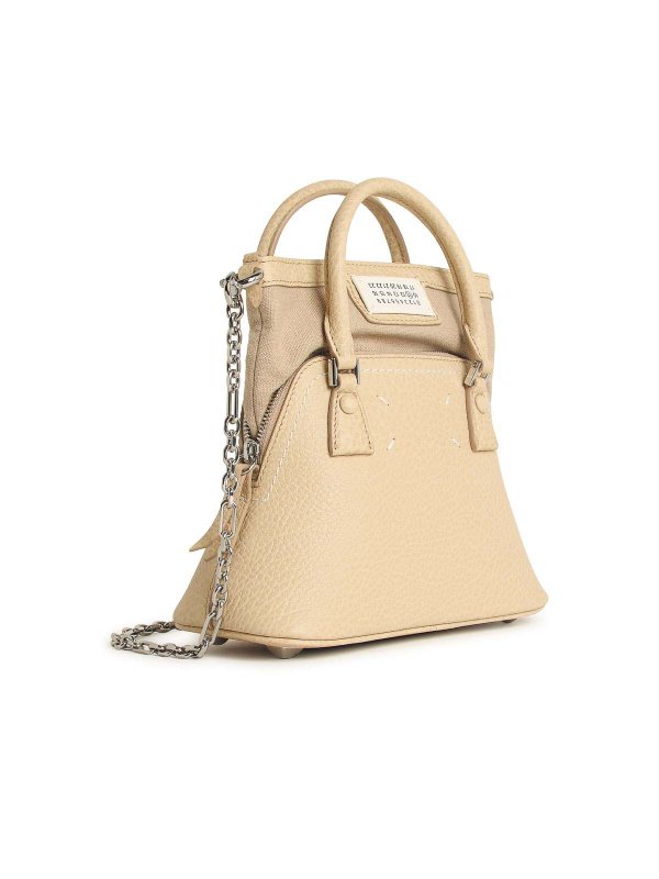 Maison Margiela: cross body bags online - 5Ac Micro Bag In Beige Leather