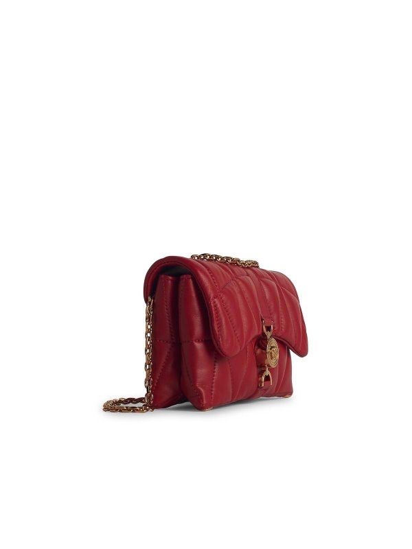 VERSACE: cross body bags online - Cleio Small Red Leather Crossbody Bag