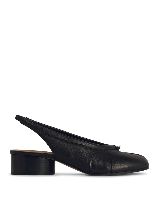Maison Margiela: ballerine - Ballerine in pelle nera