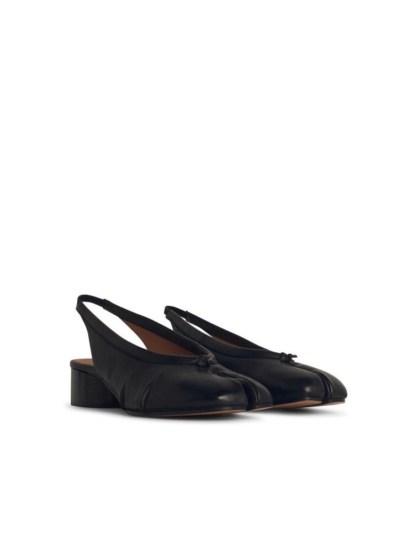Maison Margiela: ballerine online - Ballerine in pelle nera