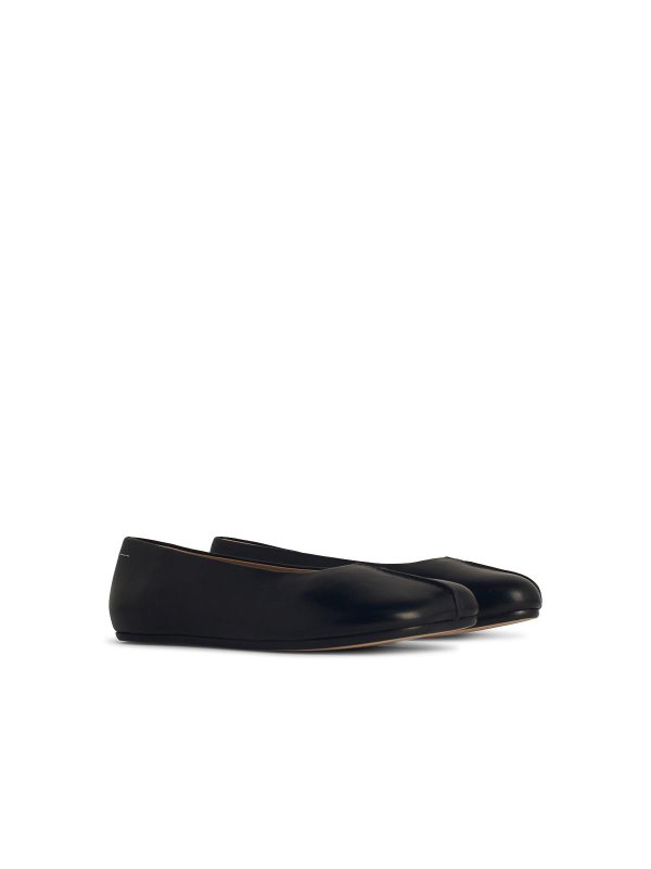 MM6 MAISON MARGIELA: flat shoes online - Black Leather Ballet Flats