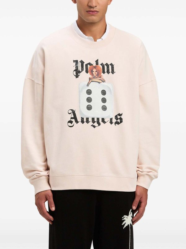 Pull Col Rond - Couleur Chair shop online: Palm Angels