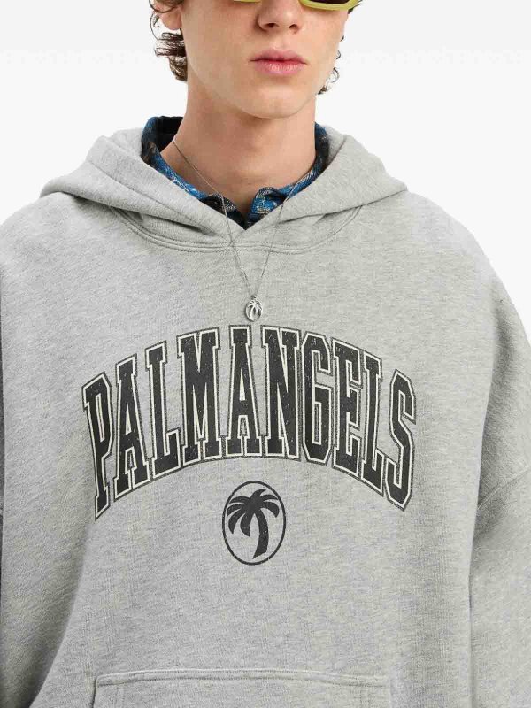 Felpa college palm con cappuccio shop online: Palm Angels