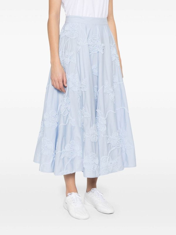 The Best Shops ROTATE Birger Christensen: Knee length skirts & Midi - Long skirt with floral applique