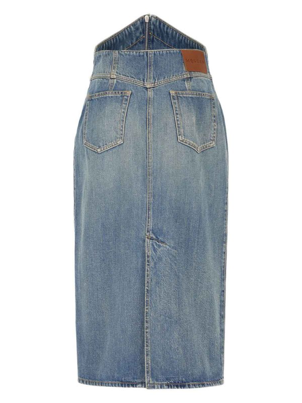 ALEXANDER MCQUEEN: gonne al ginocchio  e longuette online - Gonna midi denim