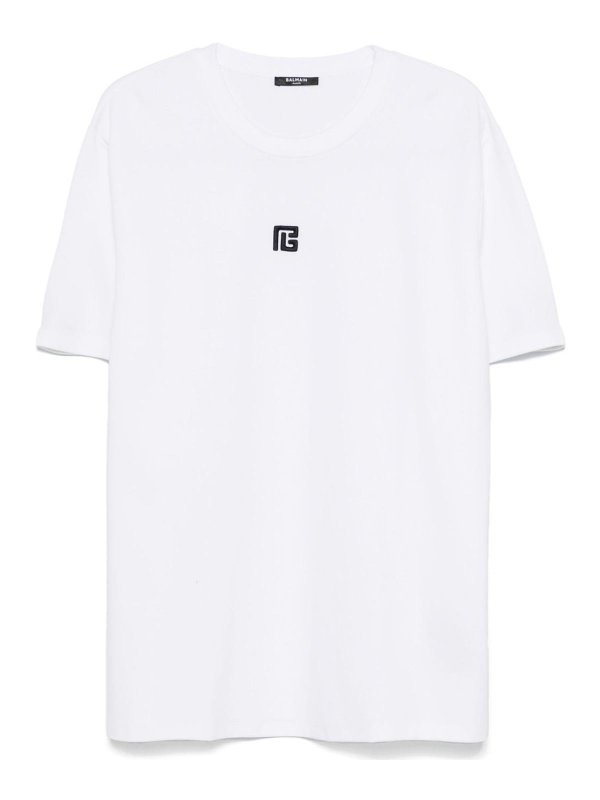 Balmain: T-shirts - T-Shirt - Weiß