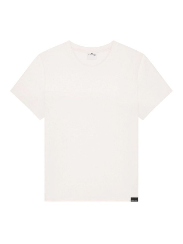Courreges: t-shirts - Logo applique t-shirt