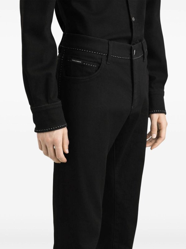 The Best Shops DOLCE & GABBANA: ストレートジーンズ - ストレートジーンズ - 黒