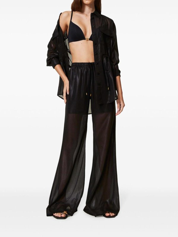 TWINSET: flared jeans online - Semi-sheer pants