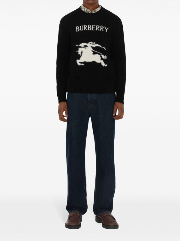 BURBERRY: boat necks online - Black shirt