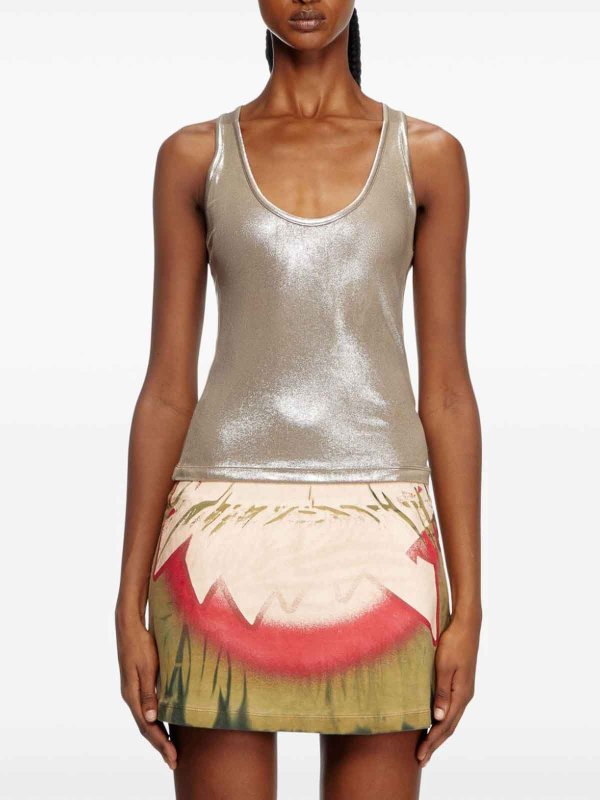 The Best Shops DIESEL: Tops und Tank Tops - Knielanges Kleid - Gold