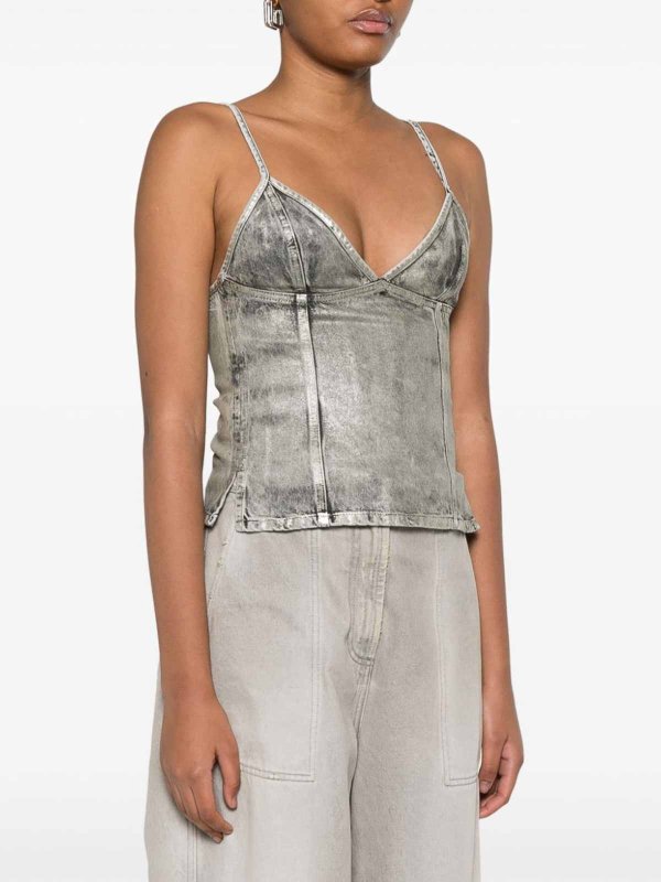 DIESEL: Tops y camisetas sin mangas online - Top - Gris