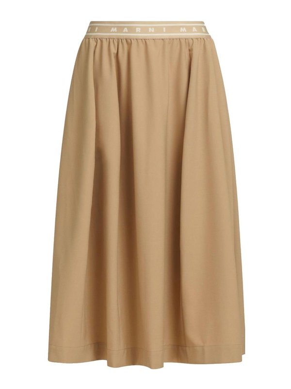 Marni: Knielange und Midi Röcke - Midirock - Beige