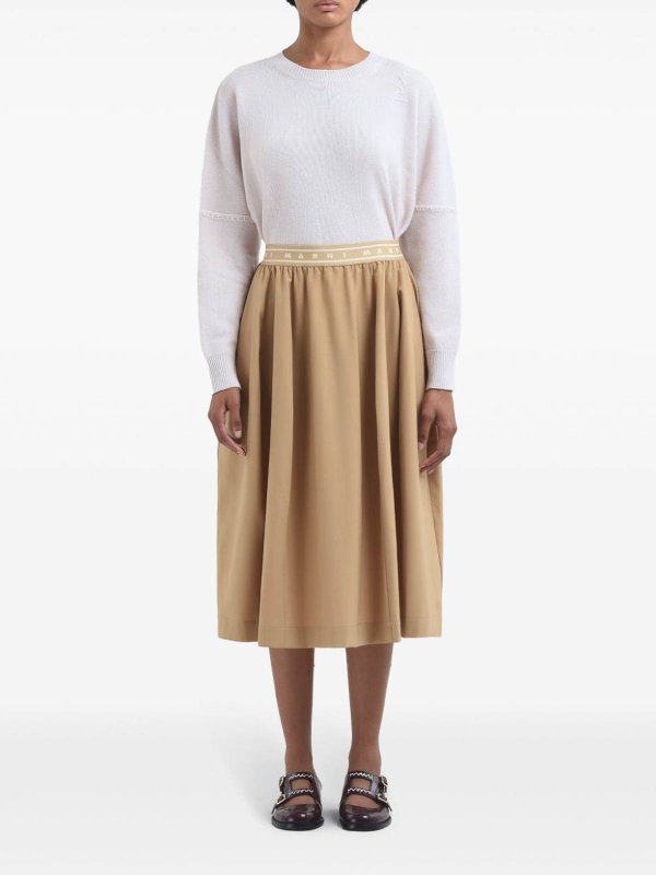 The Best Shops Marni: Knielange und Midi Röcke - Midirock - Beige