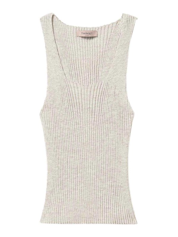 TWINSET: Tops und Tank Tops - Top - Creme