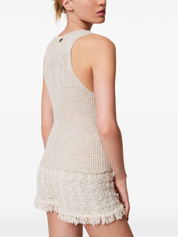 The Best Shops TWINSET: Tops und Tank Tops - Top - Creme