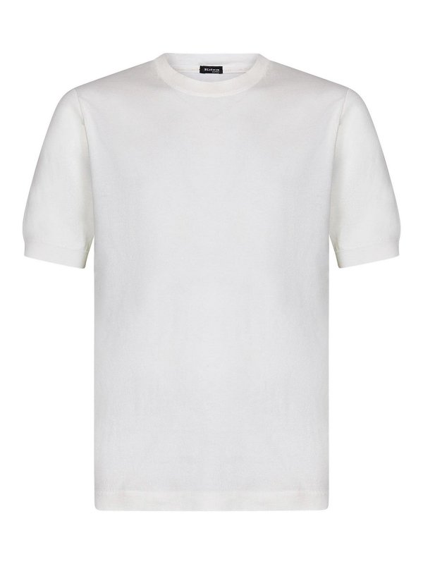 KITON: Suéteres con cuello pico - Suéter Cuello Redondo - Blanco