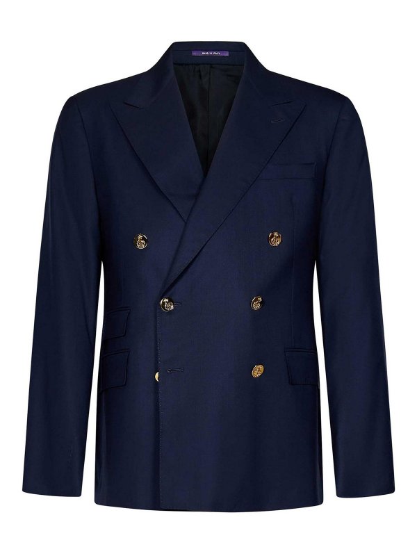 RALPH LAUREN: blazers - Double-Breasted Blazer With Gold Buttons