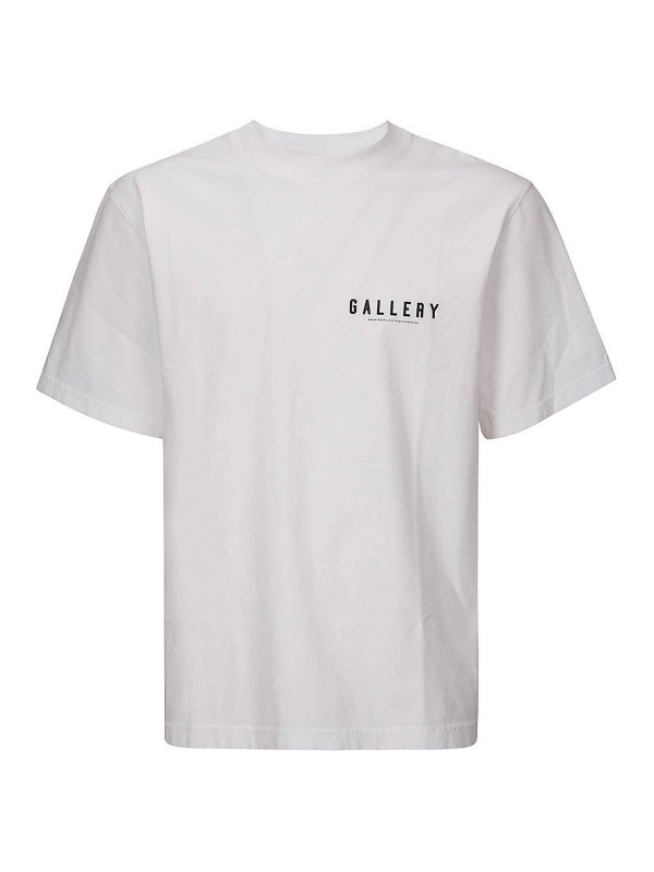 AGOLDE: t-shirts - Short Sleeve Mock Neck In Gallery Print