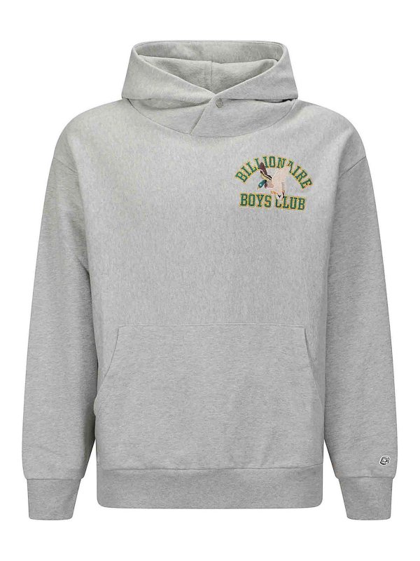 BILLIONAIRE: Sweatshirts & Sweaters - Duck Varsity Embroidered Popover Hood