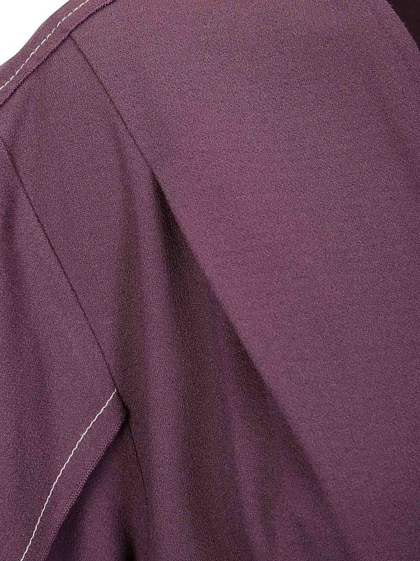 The Best Shops VICTORIA BECKHAM: abiti lunghi - Vestito  midi arricciato con scollo a V