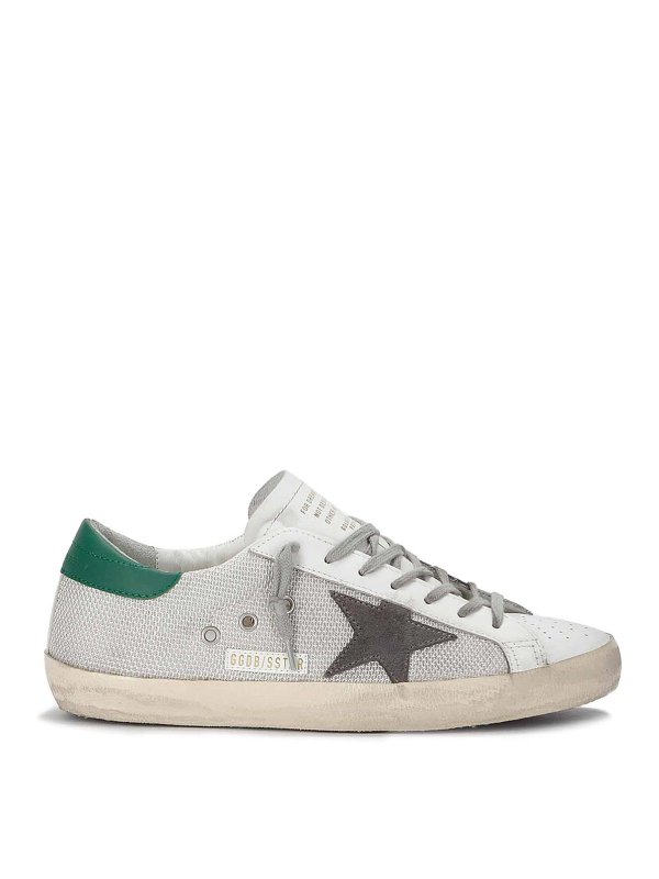 GOLDEN GOOSE: sneakers - Tomaia in pelle forata Super-Star Net