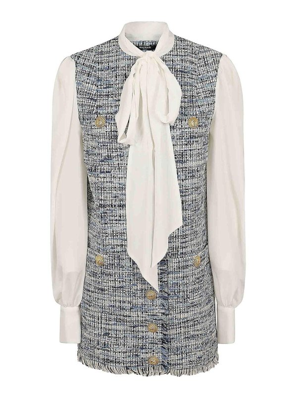 Balmain: ニーレングスドレス - 膝丈ドレス - 白