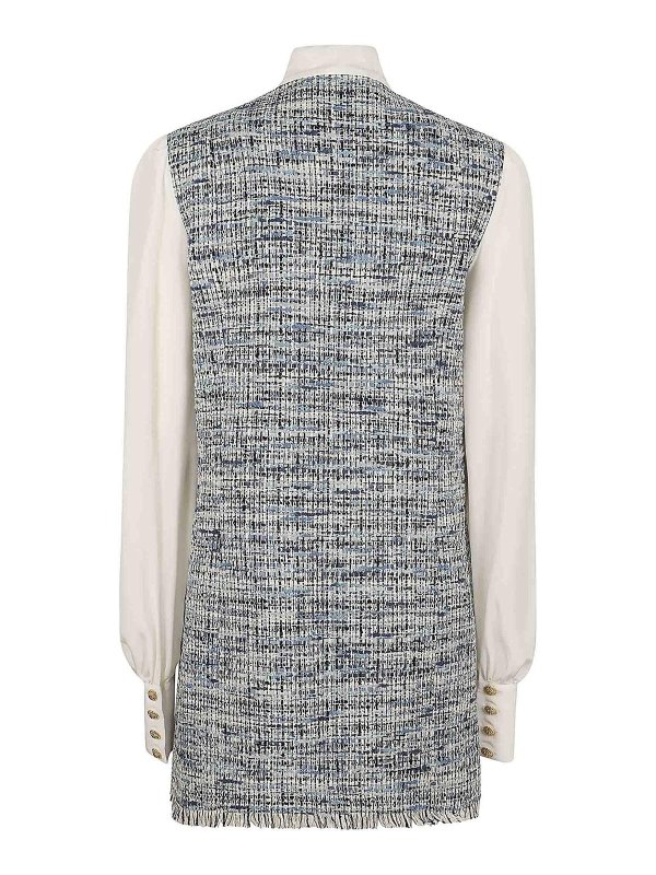 Balmain: ニーレングスドレス online - 膝丈ドレス - 白