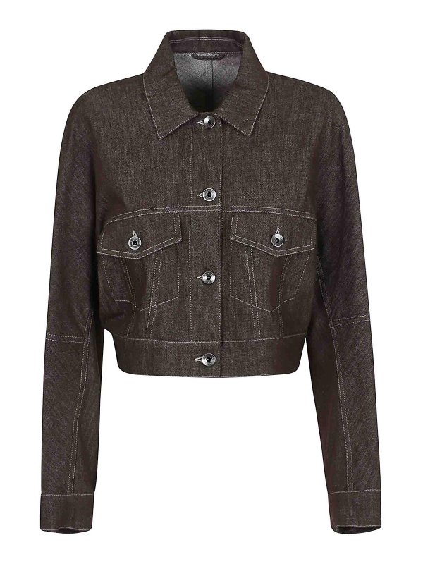 BRUNELLO CUCINELLI: デニムジャケット - デニムジャケット - ブラウン