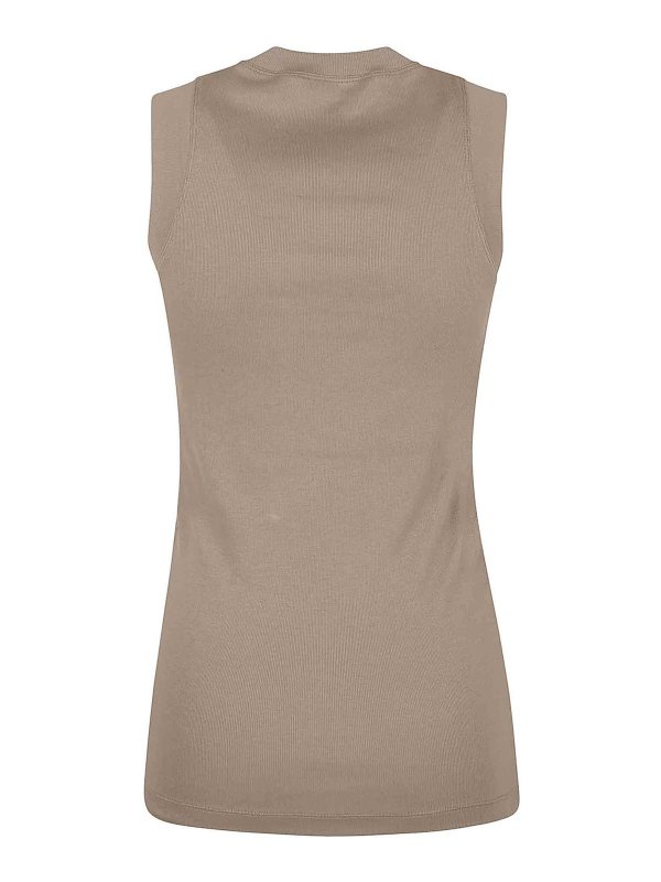 BRUNELLO CUCINELLI: Tops y camisetas sin mangas online - Top - Verde Oscuro