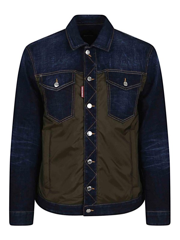 DSQUARED2: padded jackets - Denim Puffer Jean Jacket