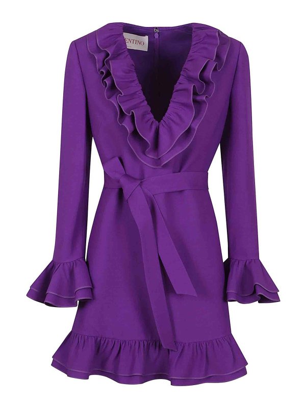 VALENTINO GARAVANI: ニーレングスドレス - 膝丈ドレス - フクシア