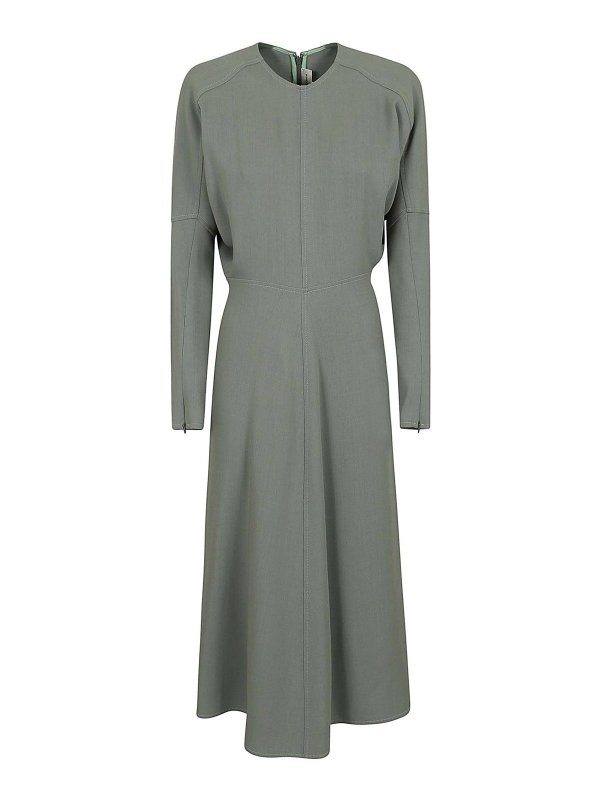 VICTORIA BECKHAM: ニーレングスドレス - 膝丈ドレス - 緑