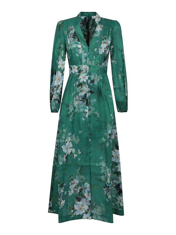 ZIMMERMANN: knee length dresses - Everley Plunge Midi Dress