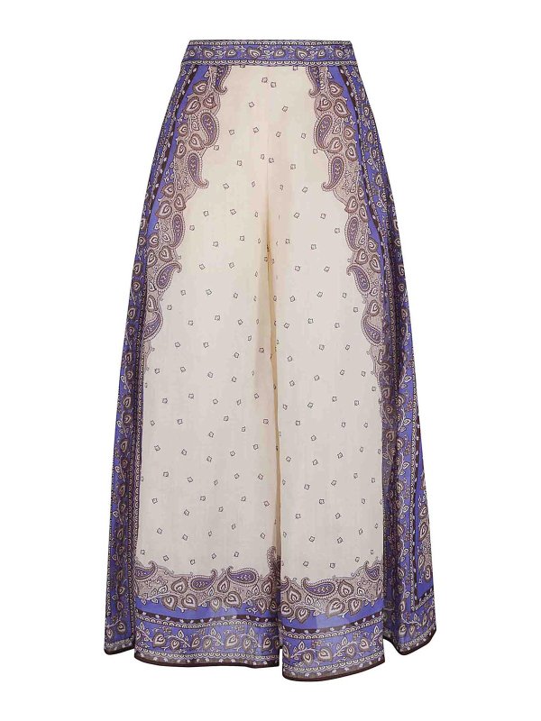 ZIMMERMANN: casual trousers - Maxine Wide Leg Cropped Pant