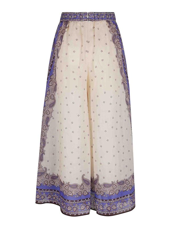 ZIMMERMANN: casual trousers online - Maxine Wide Leg Cropped Pant