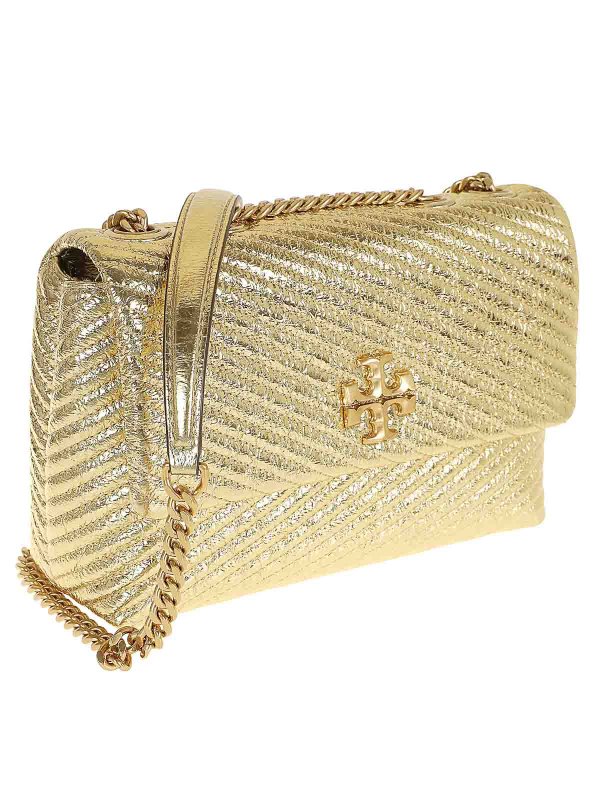 TORY BURCH: cross body bags online - Kira Metallic Moto Quilt Small  Shoulder Bag