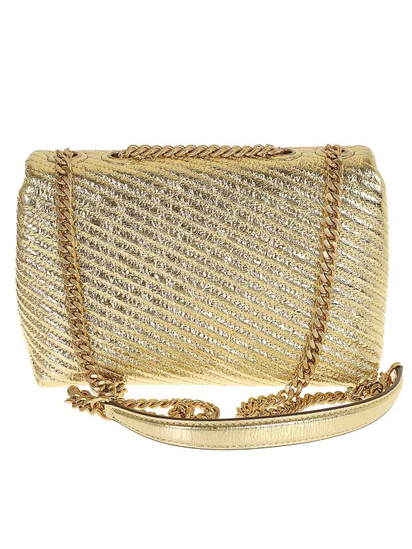 The Best Shops TORY BURCH: cross body bags - Kira Metallic Moto Quilt Small  Shoulder Bag