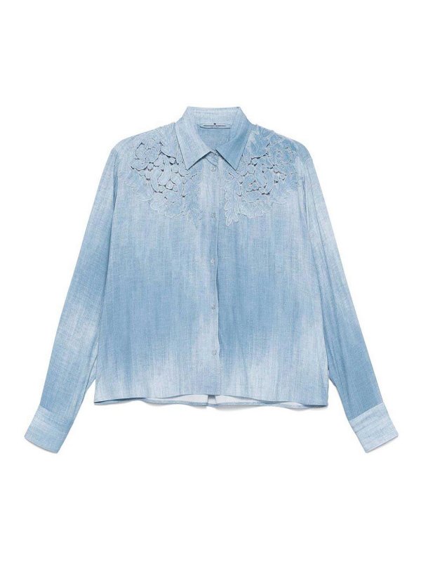 ERMANNO SCERVINO: Camisas - Camisa - Azul