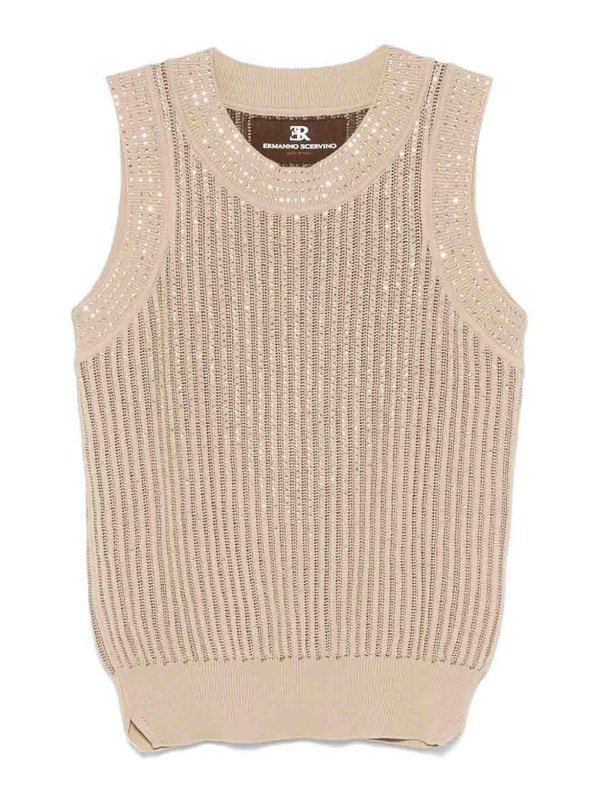 ERMANNO SCERVINO: Tops y camisetas sin mangas - Top - Azul