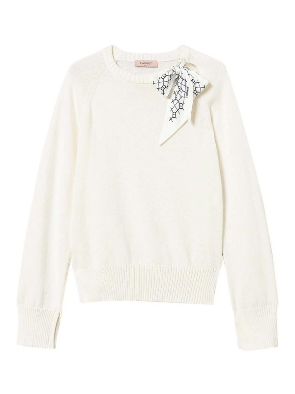 TWINSET: Pull col rond - Pull Col Rond - Blanc