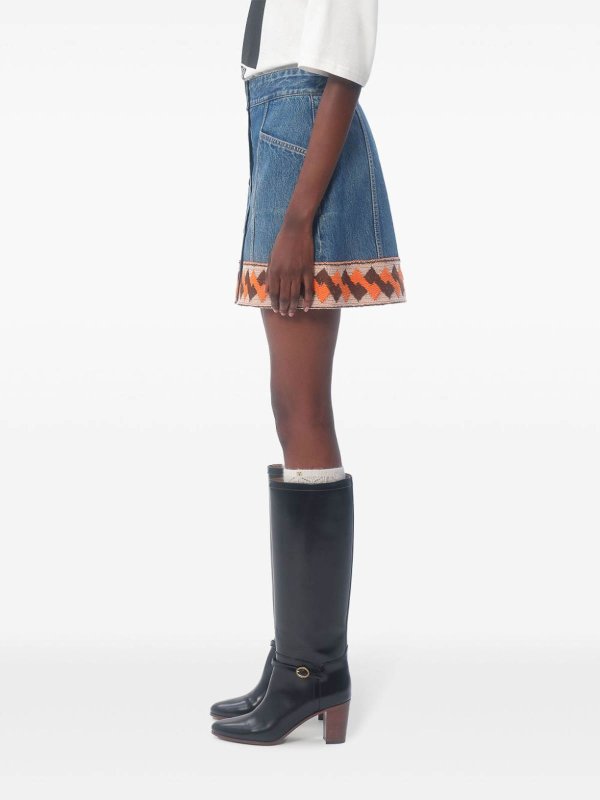 The Best Shops VALENTINO: Midirock - Dunkles Jeansblau